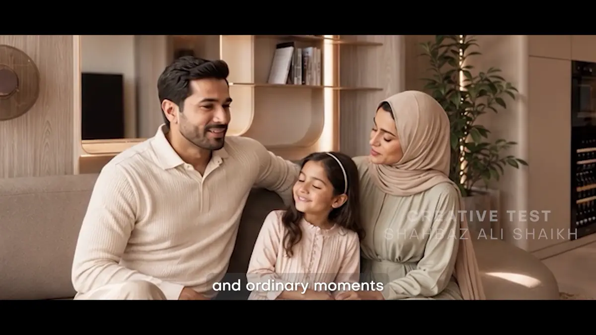 A family together in the Peace Homes character arc creative test