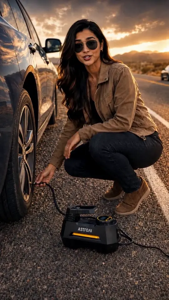 Frame from AstroAI Tyre Inflator UGC ad
